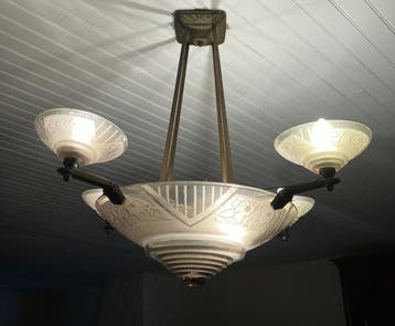 Muller Frères - Muller Frères - Lampe à suspendre - En, Antiek en Kunst