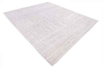 Tapis design fait main en bambou et soie avec relief - Tapis
