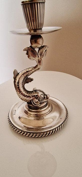 Kaarsenstandaard met oor - .925 zilver - 925 sterlingzilver