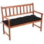 vidaXL Tuinbank met kussen 120 cm massief acaciahout, Tuin en Terras, Tuinsets en Loungesets, Verzenden, Nieuw