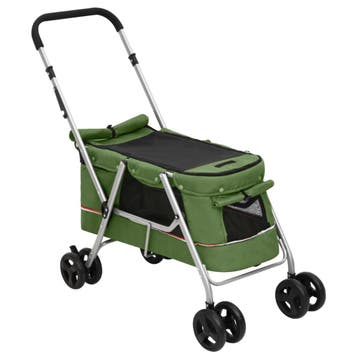 vidaXL Hondenwagen inklapbaar 100x49x96 cm linnenstof groen, Dieren en Toebehoren, Verzenden, Nieuw