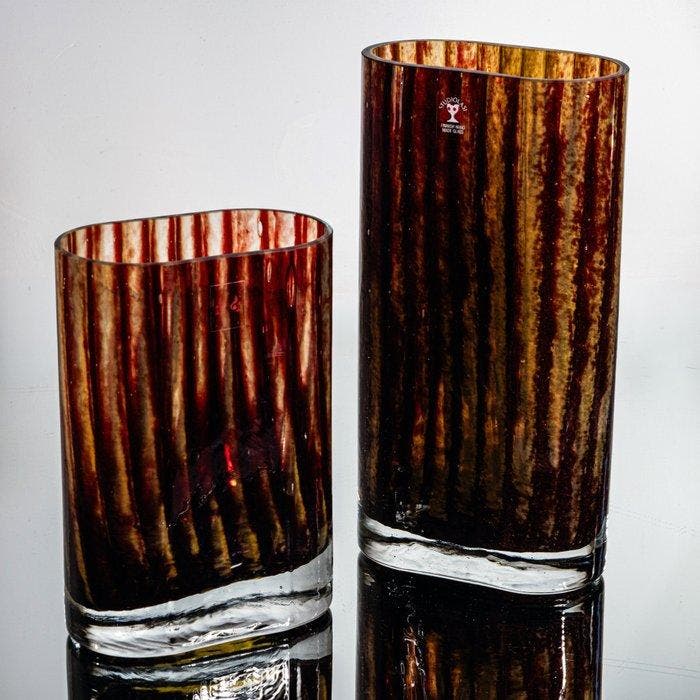 Studio Lasi - Pot (2) - Twee vaasobjecten (ensemble) - Finse, Antiek en Kunst, Antiek | Glaswerk en Kristal