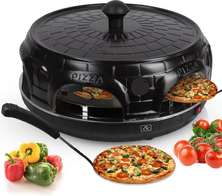 CuisineKing Pizza Oven Black Edition - 6 Personen -, Elektronische apparatuur, Gourmetstellen, Zo goed als nieuw, Verzenden