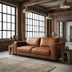 Leren bank Clear - 3 zits - Elegance Cognac (cognac) -, Ophalen of Verzenden