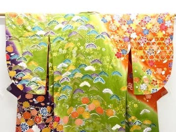 Houmongi (bezoek-kimono) met Hiyoku (dubbele voering) -