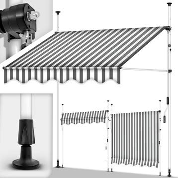 Klemluifel - Balkon luifel - Verticale luifel - 350 cm - Gri, Verzenden