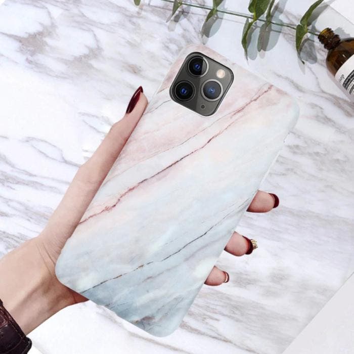 iPhone 8 Plus Hoesje Marmer Textuur - Shockproof Glossy Case, Télécoms, Téléphonie mobile | Housses, Coques & Façades | Apple iPhone
