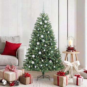 vidaXL Kunstmatige Hinged Kerstboom Groen 150 cm PVC en, Verzenden, Nieuw