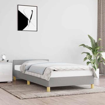 Bedframe 90x200 lichtgrijs | Retour deal | 52% korting, Huis en Inrichting, Slaapkamer | Bedden, 90 cm, Eenpersoons, Verzenden