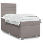 vidaXL Boxspring met matras stof taupe 90x200 cm, Verzenden, Nieuw