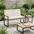 vidaXL Tuinbank Beige en Crème Wit 107 x 61 x 80 cm poly, Verzenden, Nieuw