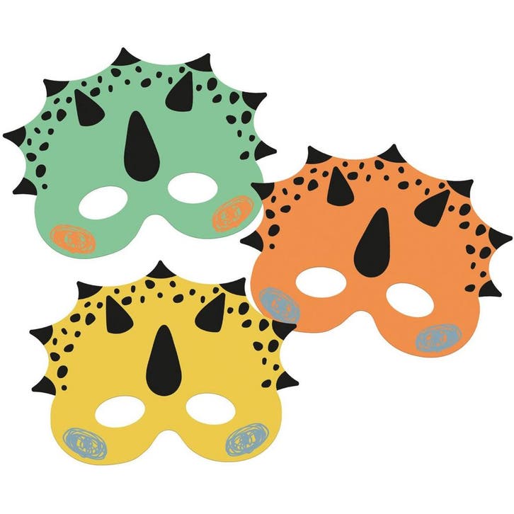 Dino Maskers Roars 6st, Hobby en Vrije tijd, Feestartikelen, Nieuw, Verzenden