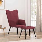 vidaXL Relaxstoel met voetenbank stof wijnrood, Huis en Inrichting, Fauteuils, Verzenden, Nieuw
