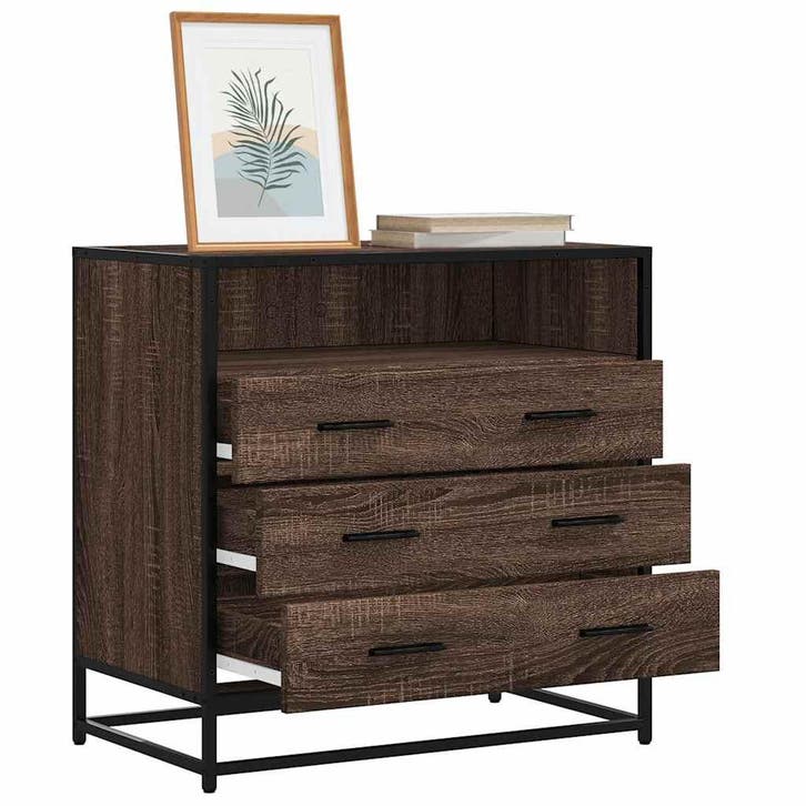 vidaXL Ladekast 70x41x70 cm bewerkt hout bruin eikenkleur, Maison & Meubles, Armoires | Autre, Envoi