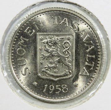 Finland. Set of 9 coins: 25 Penniä, 1 & 100 Markkaa, Postzegels en Munten, Gestempeld