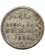 Denemarken. Frederick VI. 32 Rigsbank Skilling 1820 (Zonder, Gestempeld