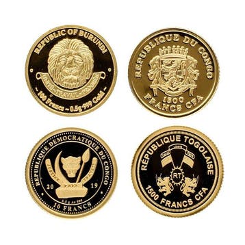 Burundi, Congo, Togo. 2013/2019 - Kleine Gouden Munten (4