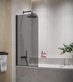 Badwand Torino 60 x 140 cm Rookglas Zwart Badscherm, Verzenden, Nieuw