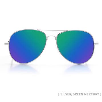 Pilotenbril met groen/blauw spiegelglas, Verzenden, Nieuw