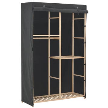 vidaXL Kledingkast 3-laags 110x40x170 cm stof grijs, Verzenden, Nieuw