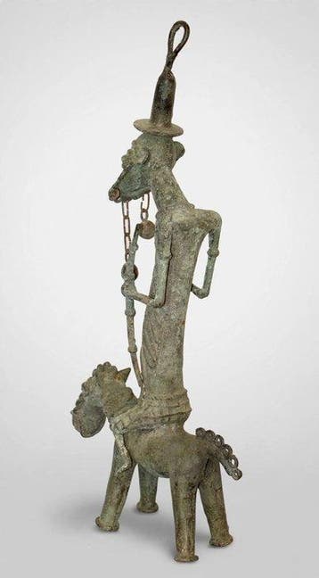sculptuur, Cavalier OGBONI / YORUBA - 51 cm - Brons, Antiek en Kunst