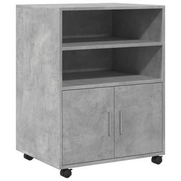 vidaXL Rolkast 60x48x81 cm bewerkt hout betongrijs, Huis en Inrichting, Verzenden, Nieuw