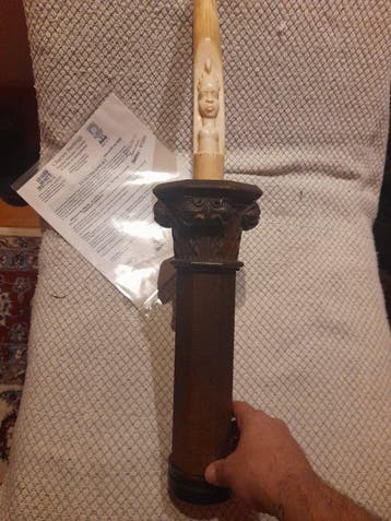 Walrus Tand - Morse - carved - with proof of legal origin -