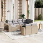 vidaXL 11-delige Tuinset met kussens poly rattan beige, Verzenden, Tuinset