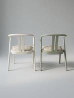 Chaise - Bois, Textile - Deux fauteuils
