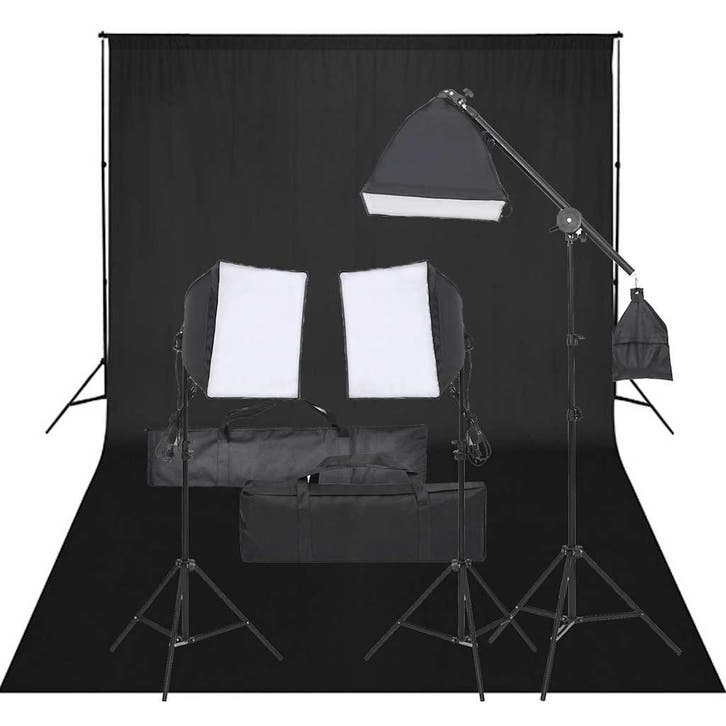 vidaXL Fotostudioset met verlichtingsset en achtergrond, Audio, Tv en Foto, Fotografie | Fotostudio en Toebehoren, Nieuw, Verzenden