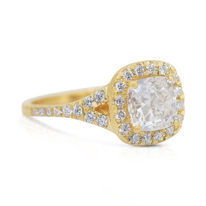 Ring - 18 karaat Geel goud - 1.91ct. tw. Diamant, Bijoux, Sacs & Beauté, Bagues