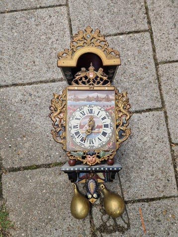 Horloge de chaise frisonne - Bois, Laiton - 1970-1980