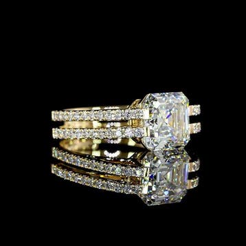 Zonder minimumprijs - Ring - 14 karaat Geel goud - 3.51ct.