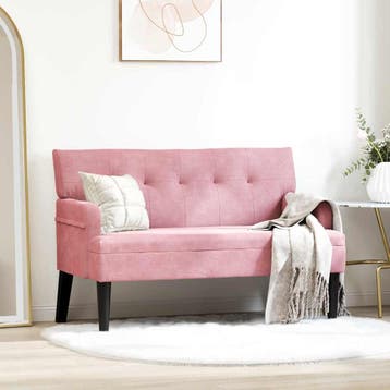 vidaXL Chesterfield Bank Roze 112 x 65,5 x 75 cm Fluweel, Verzenden