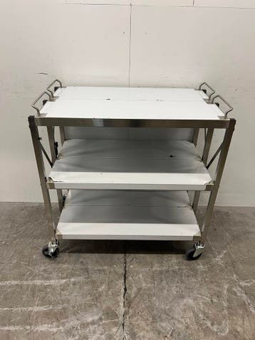 RVS inklapbare serveerwagen serveertrolley 3 lagen 89 cm, Ophalen of Verzenden, Nieuw in verpakking