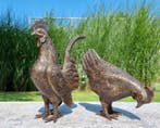 Beeldje - Chicken and rooster - Brons
