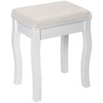 tectake Hocker voor makeup-tafel rozenpatroon - wit, Verzenden