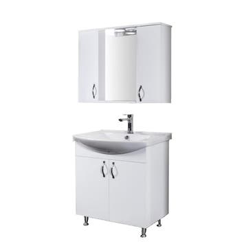 Badkamermeubelset BWS Aleco 80 cm incl. Spiegelkast met, Ophalen of Verzenden, Nieuw, Bad