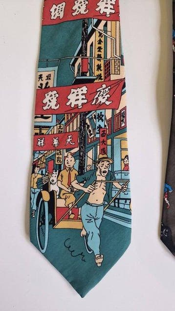 Tintin - 2 x herenstropdassen - 1990, Nieuw