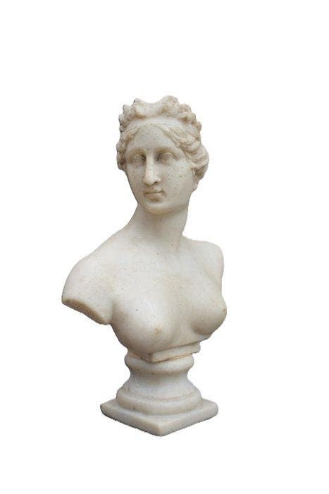 sculptuur, Busto di Venere - 24 cm - Marmer, Antiquités & Art, Curiosités & Brocante
