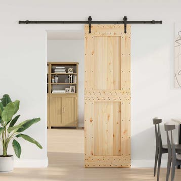 vidaXL Schuifdeur NARVIK Naturel en Zwart 70 x 210 cm (213,5, Verzenden, Nieuw