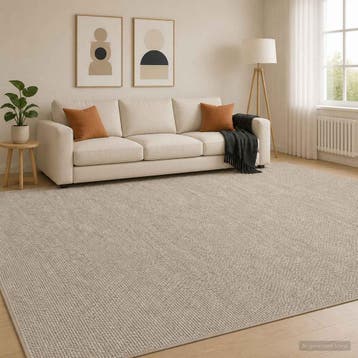 vidaXL Tapijt Beige 300 x 400 cm 100% Polyester 3 mm Wasbaar, Verzenden, Nieuw