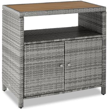 Wicker tuinkast Monscia, WPC-lamellen in houtlook - grijs, Verzenden, Nieuw