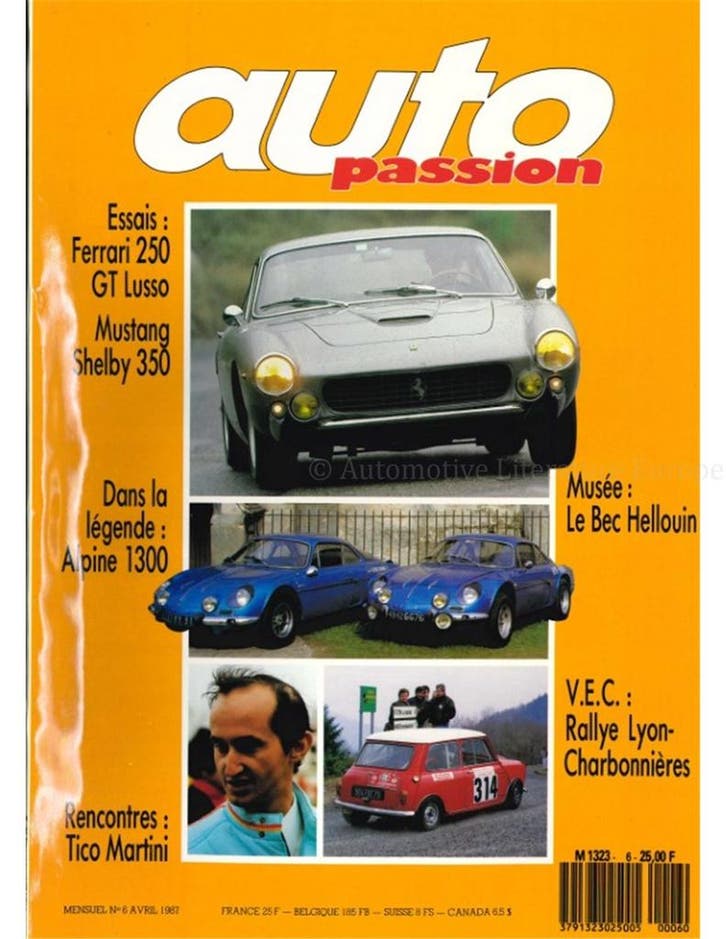 1987 AUTO PASSION TIJDSCHRIFT 6 FRANS, Boeken, Auto's | Folders en Tijdschriften, Ophalen of Verzenden