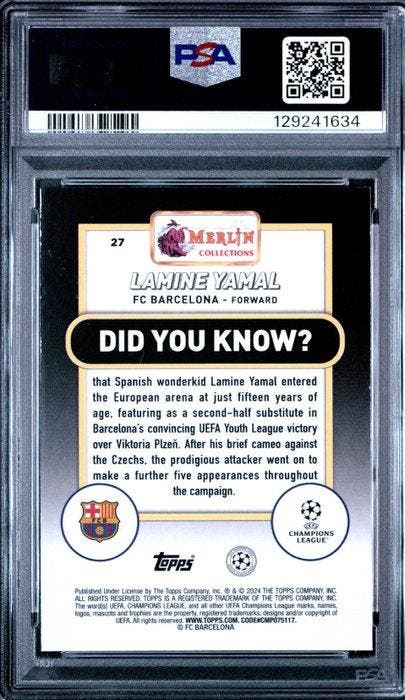 2023/24 Topps Topps Merlin UCC Lamine Yamal #27, Collections, Autocollants