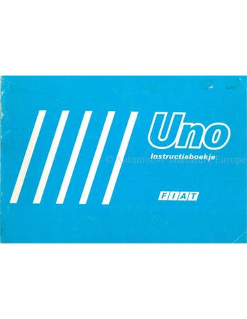 1987 FIAT UNO INSTRUCTIEBOEKJE NEDERLANDS