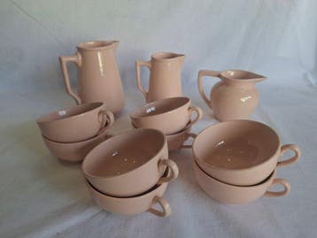 Longwy - Koffieservies voor 8 (11) - Keramiek