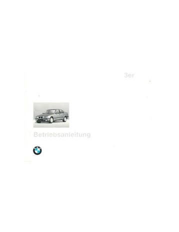 1996 BMW 3 SERIE INSTRUCTIEBOEKJE DUITS, Ophalen of Verzenden