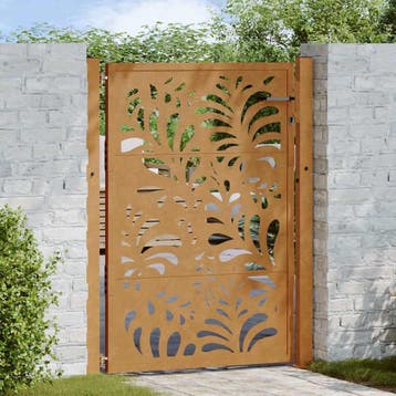 vidaXL Poort met golfontwerp 100x125 cm weervast staal, Verzenden