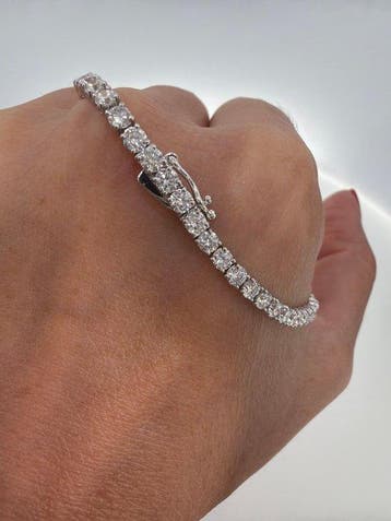Zonder minimumprijs - Armband - 14 karaat Witgoud - 5.00ct.